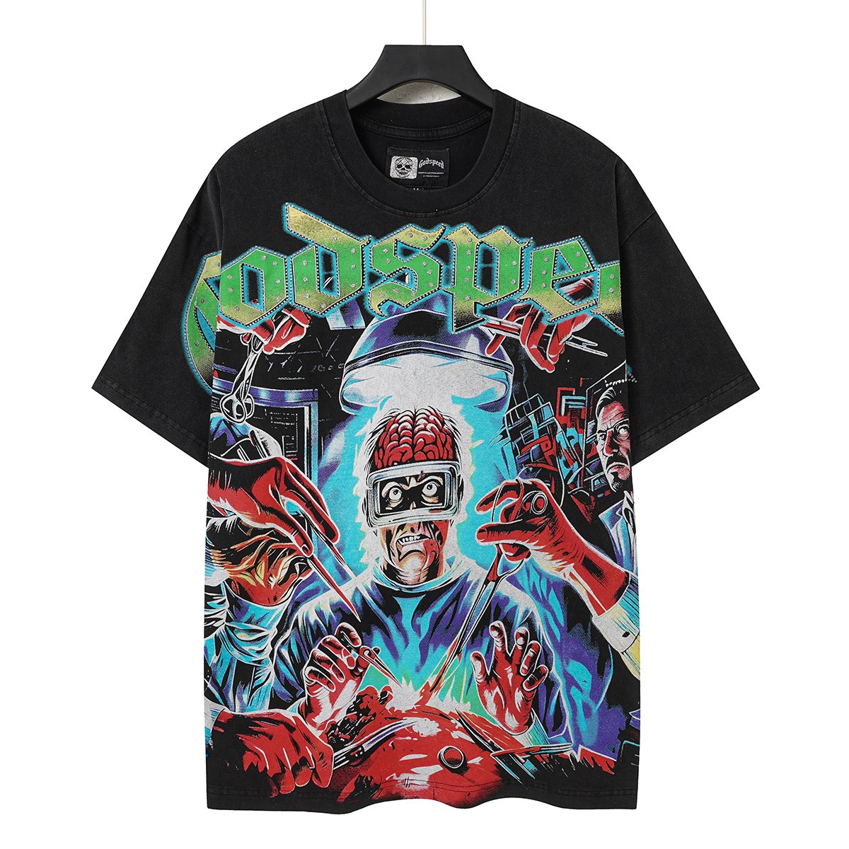 Godspeed Washed Black Rock Graphic T-Shirt — hero