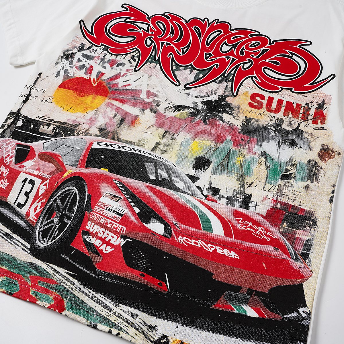 Godspeed Racing Graffiti Graphic T-Shirt - White — detail