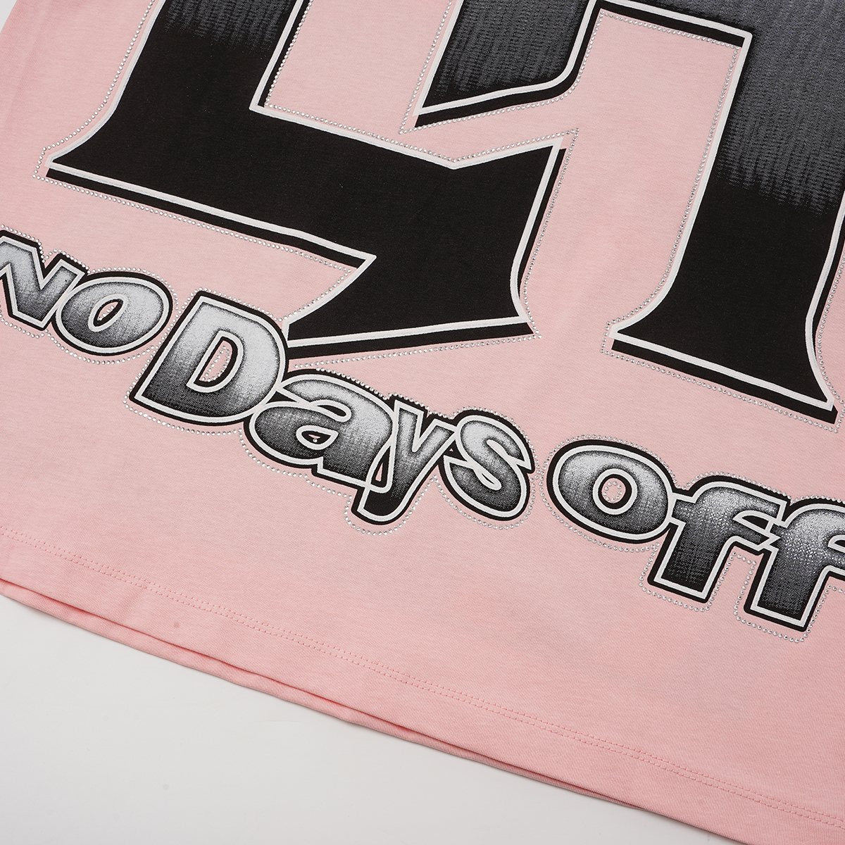 Life Hustlere No Days Off Rhinestone Graphic T-Shirt — detail