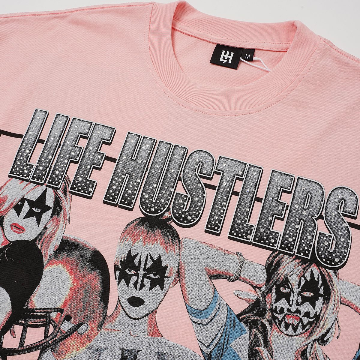 Life Hustlere No Days Off Rhinestone Graphic T-Shirt — detail