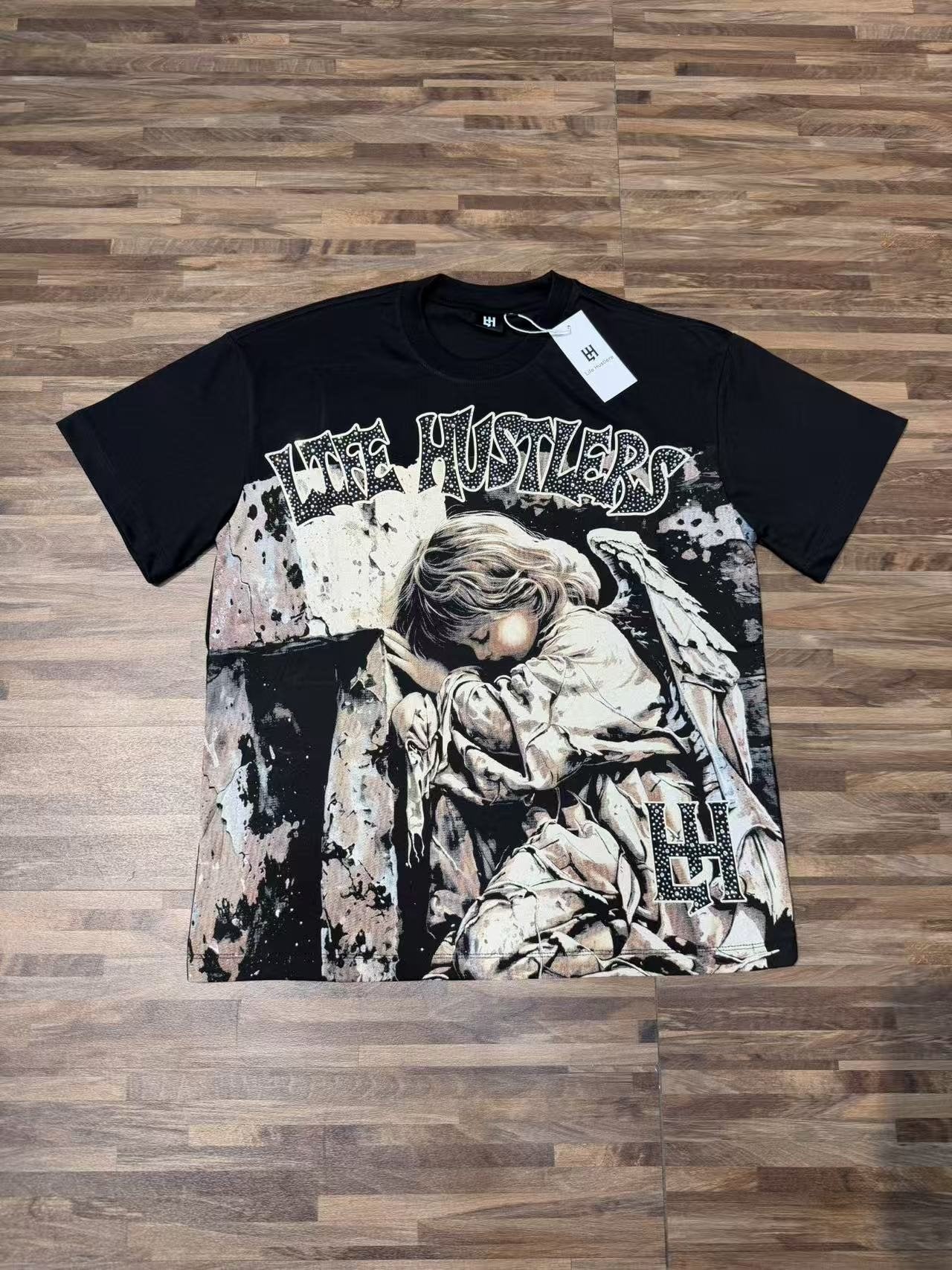 Life Hustlere No Days Off Angel Graphic T-Shirt — front