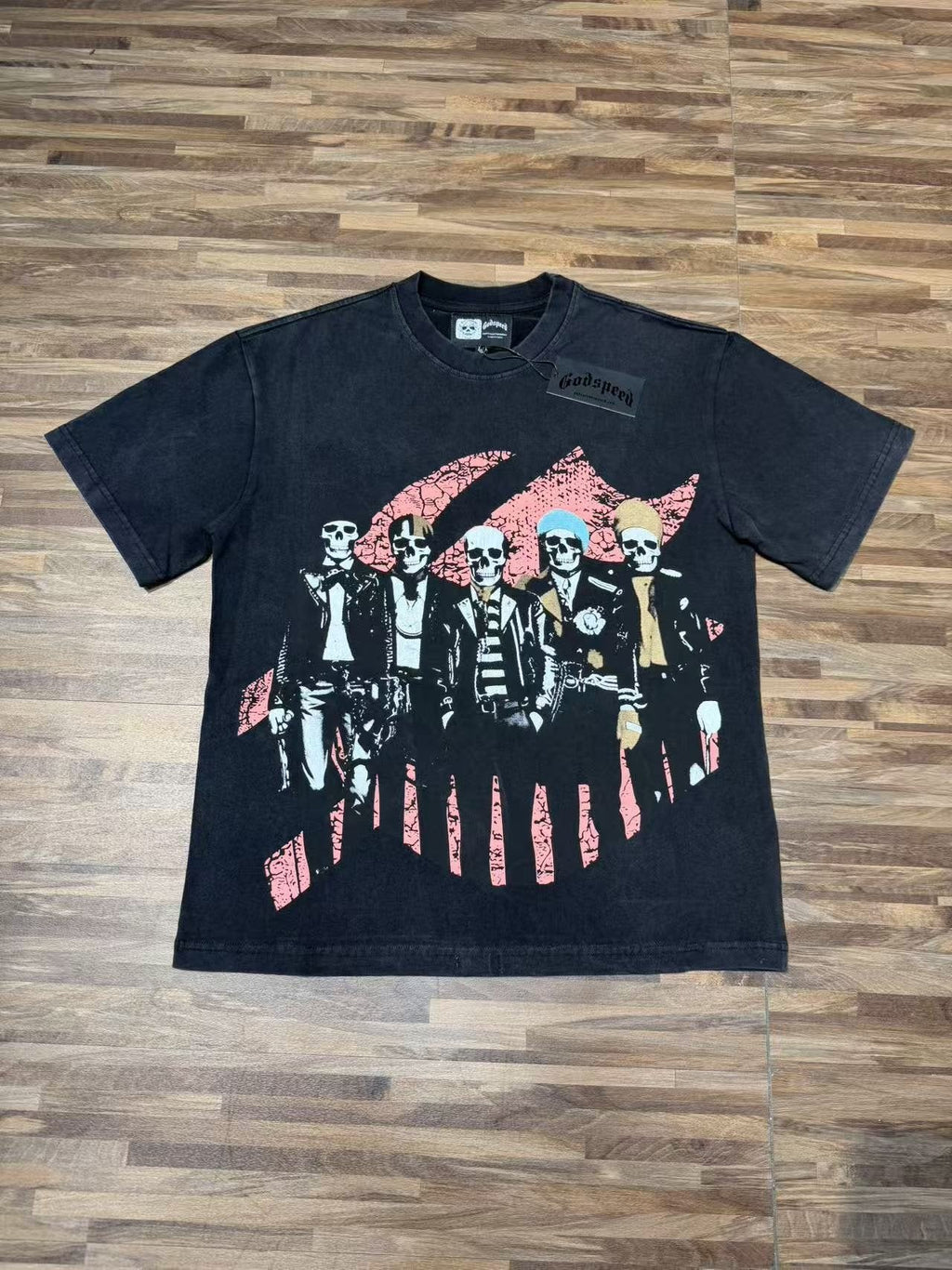 Godspeed Skeleton Band Graphic T-Shirt — front