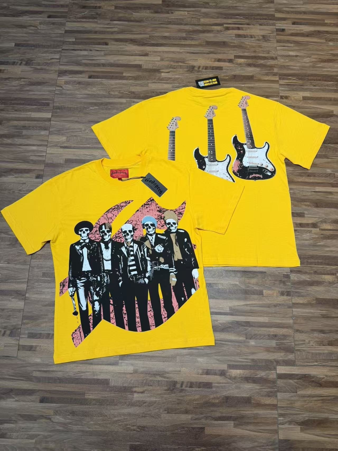 Godspeed Skeleton Band Guitar Graphic T-Shirt — context