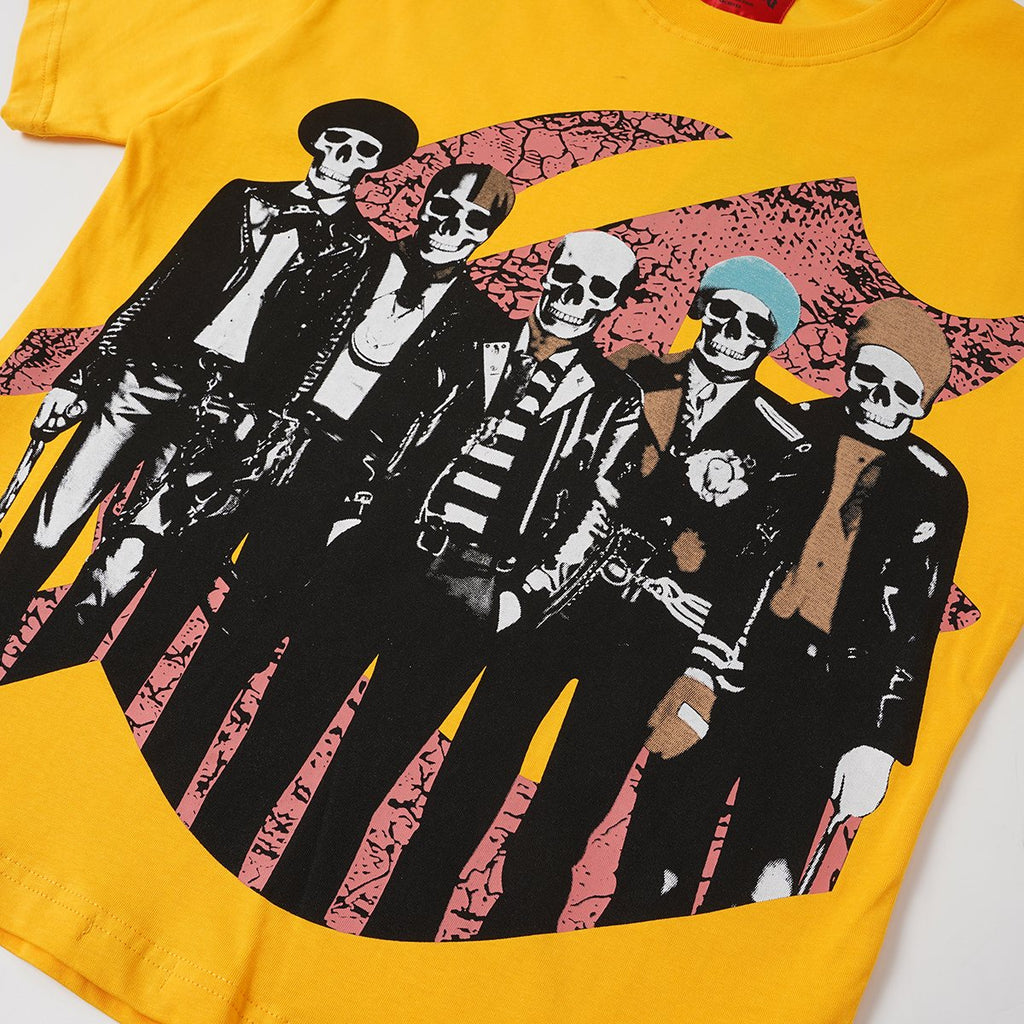 Godspeed Skeleton Band Guitar Graphic T-Shirt — detail