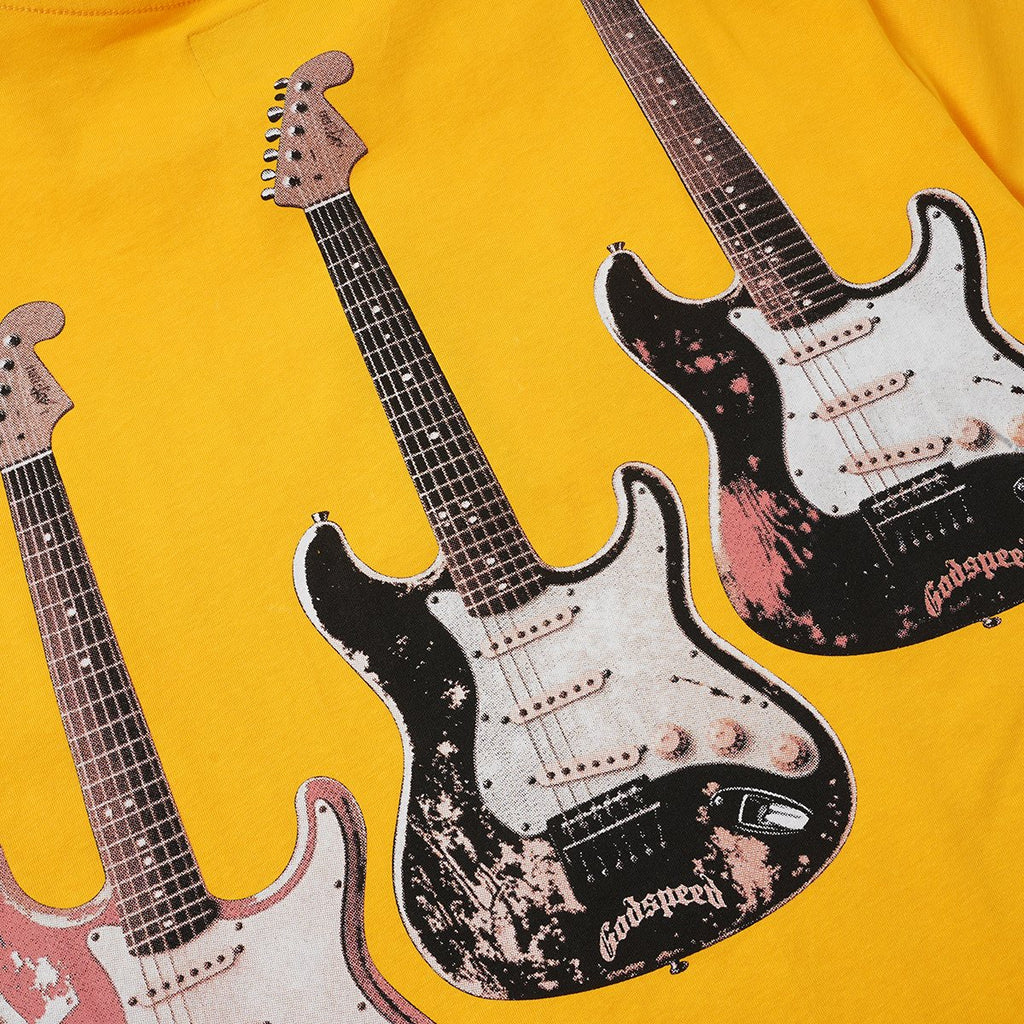 Godspeed Skeleton Band Guitar Graphic T-Shirt — detail