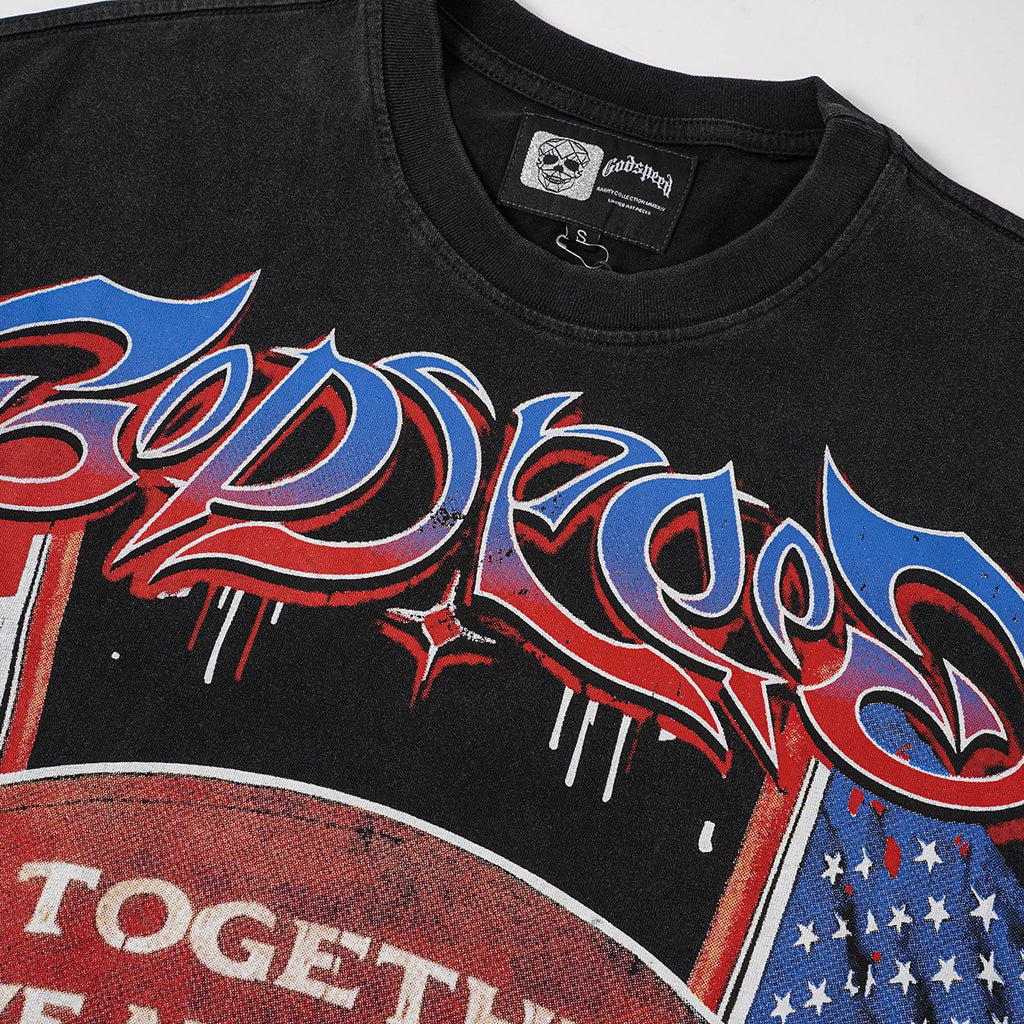 Godspeed Together We Are America Football Graphic T-Shirt — detail