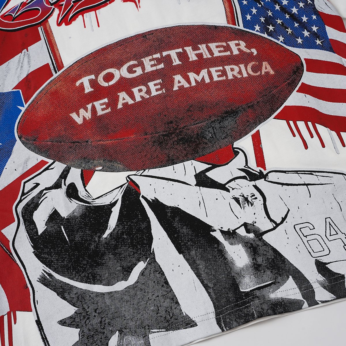 Godspeed Patriotic Football Graphic T-Shirt — detail