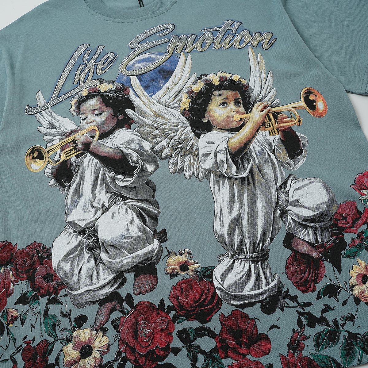 MIXED EMOTION Angel Rose Graphic Short-Sleeve T-Shirt — detail