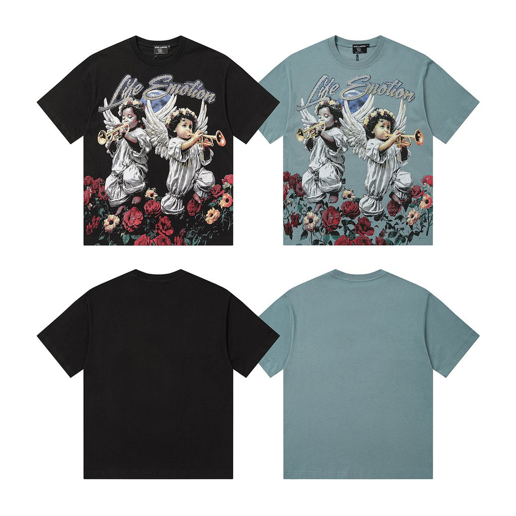 MIXED EMOTION Angel Rose Graphic Short-Sleeve T-Shirt — comparison