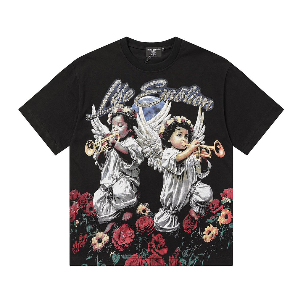 MIXED EMOTION Angel Rose Graphic Short-Sleeve T-Shirt — hero