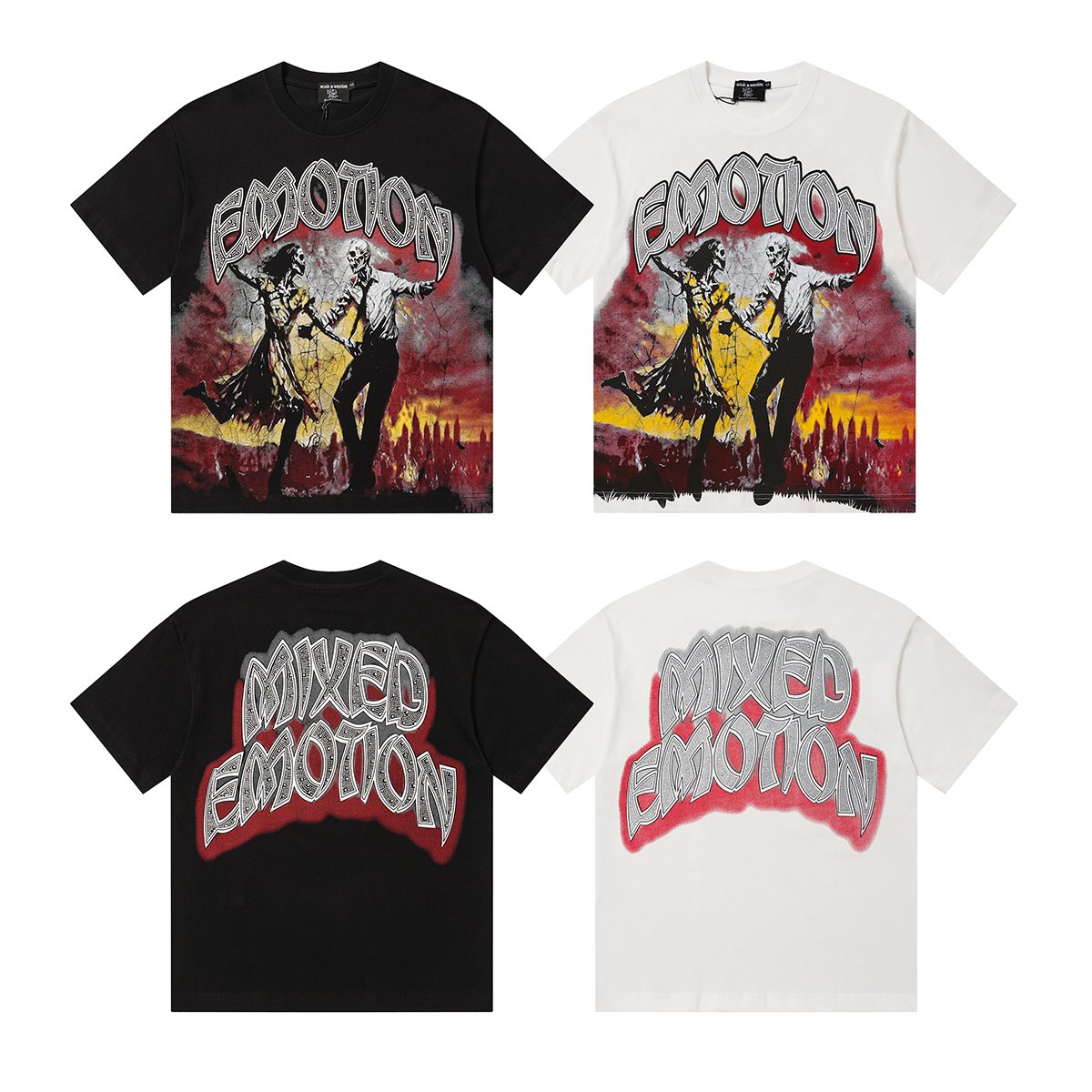 MIXED EMOTION Skeleton Graphic T-Shirt — comparison