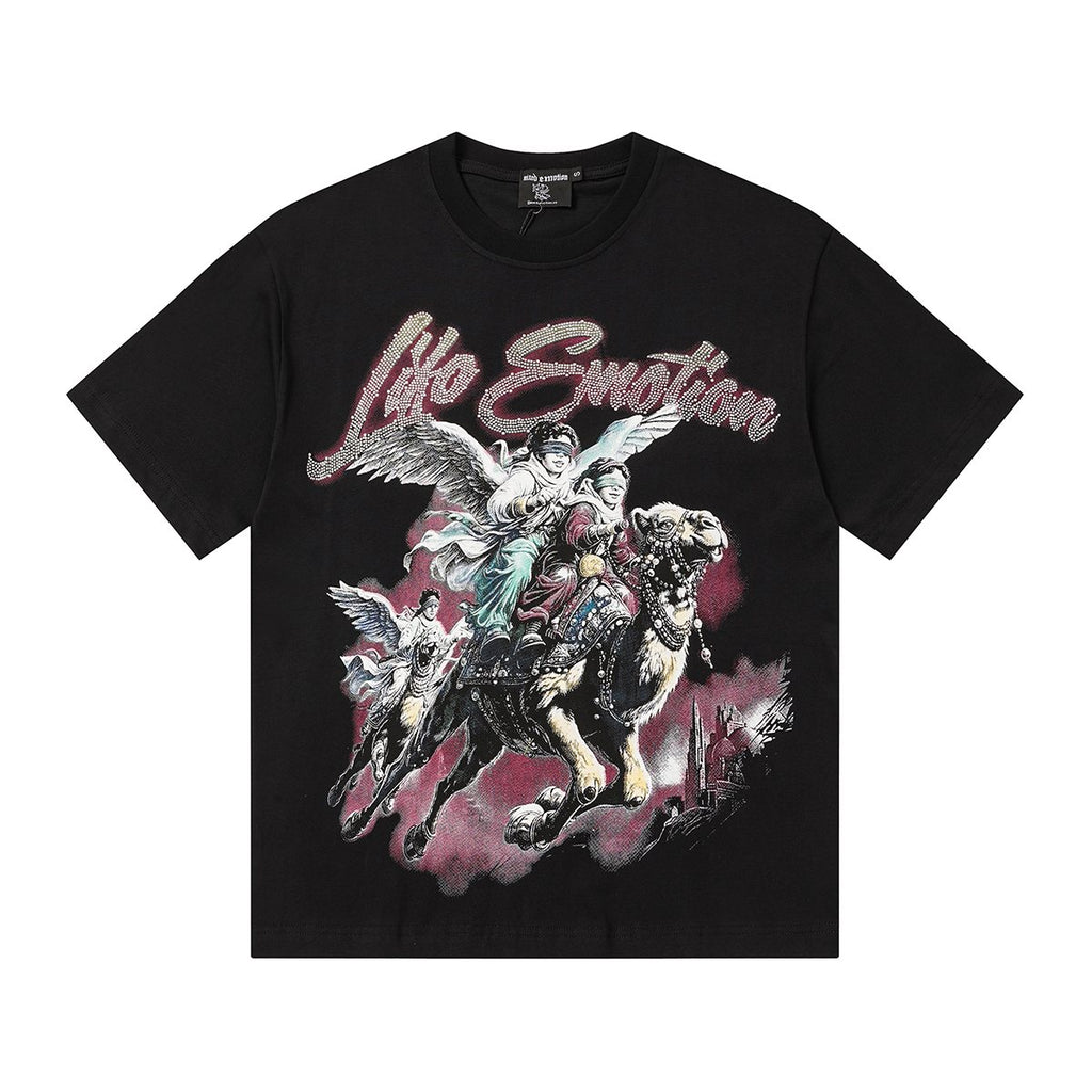 MIXED EMOTION Rhinestone Graphic Short-Sleeve T-Shirt — hero