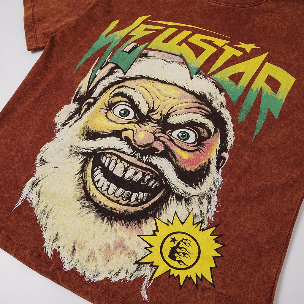 Hellstar Santa Face Splat Graphic T-Shirt — detail