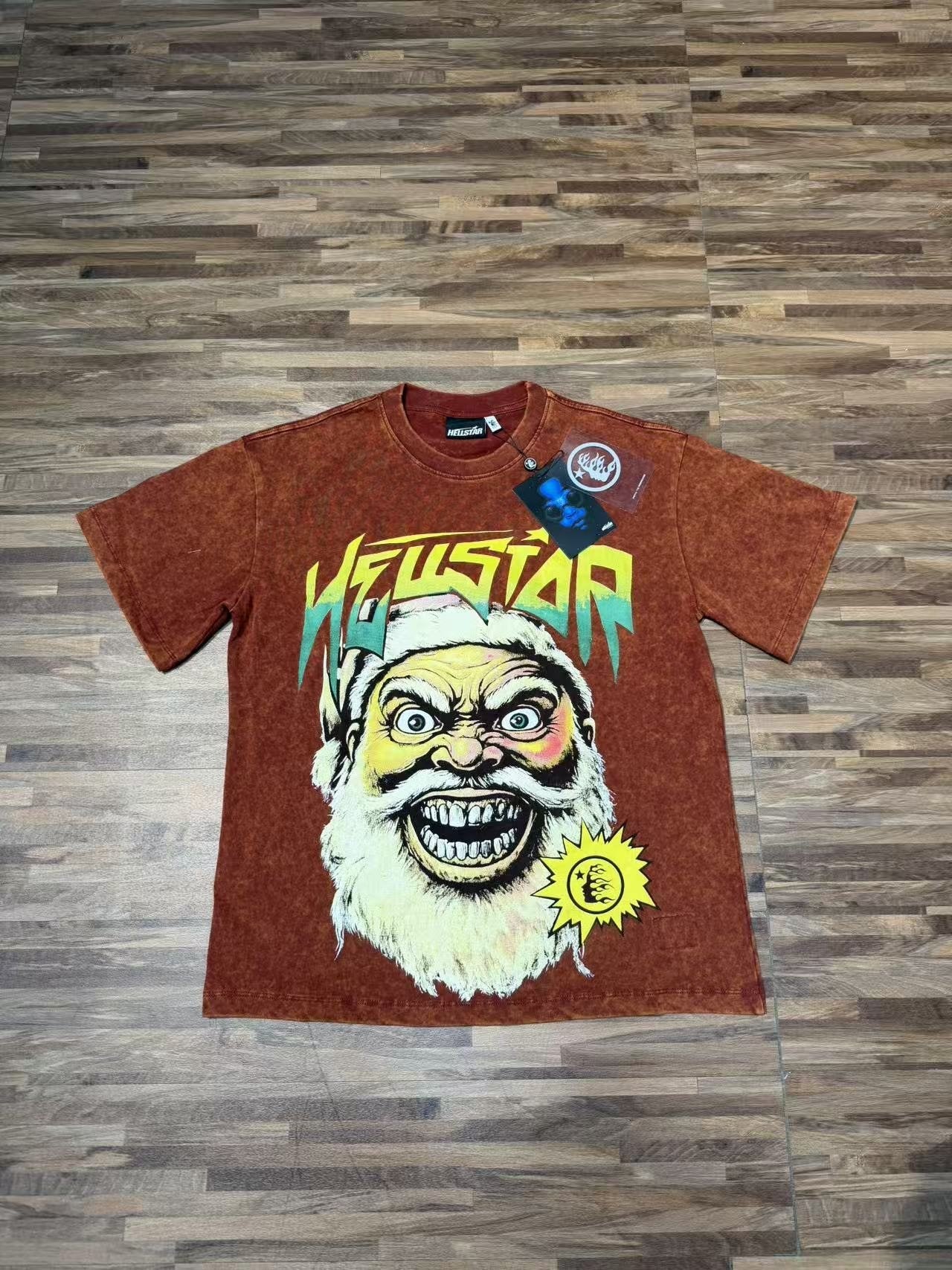 Hellstar Santa Face Splat Graphic T-Shirt — front