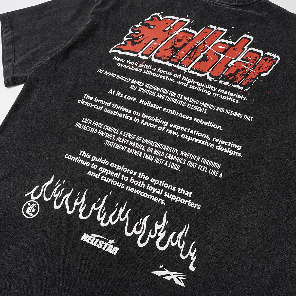 Hellstar Washed Black Front & Back Graphic T-Shirt — detail