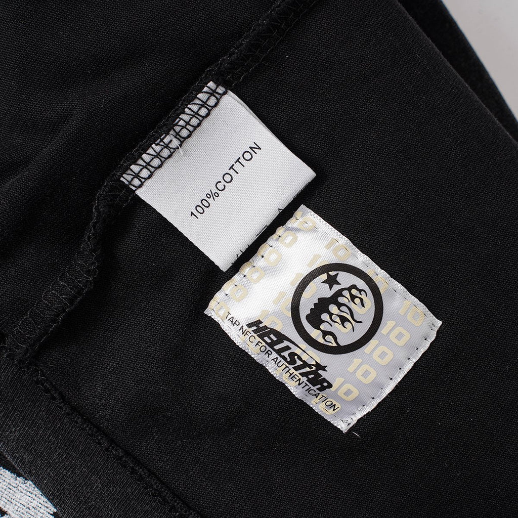 Hellstar Washed Black Front & Back Graphic T-Shirt — neck_label