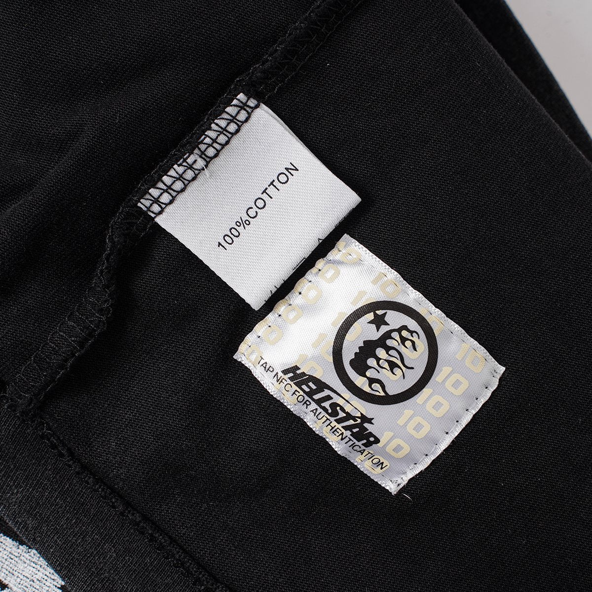 Hellstar Washed Black Front & Back Graphic T-Shirt — neck_label