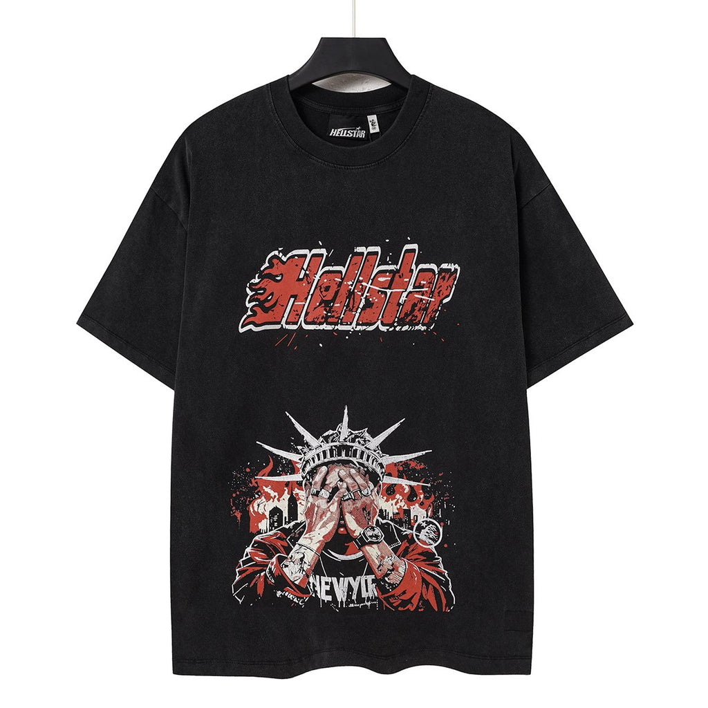 Hellstar Washed Black Front & Back Graphic T-Shirt — hero