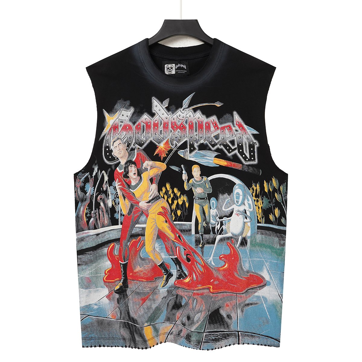 Godspeed Rhinestone Washed Sleeveless T-Shirt — hero