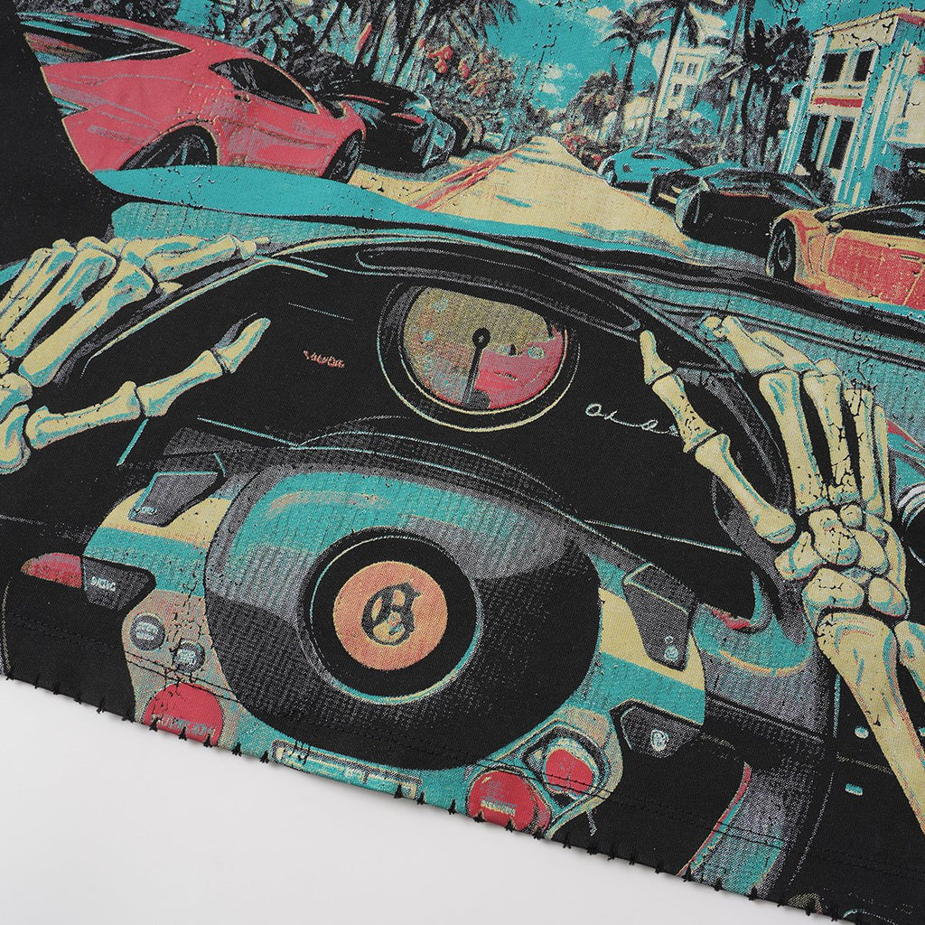 Godspeed Street Car Graphic Sleeveless T-Shirt — detail