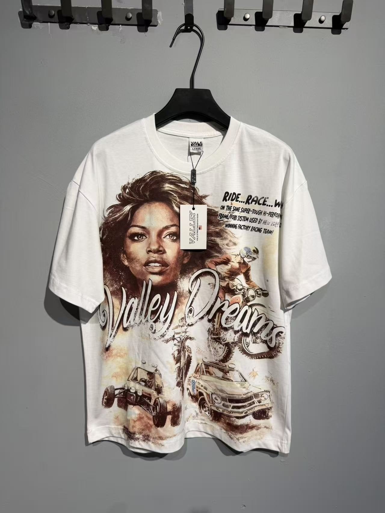 Valley Dreams Portrait Collage Graphic T-Shirt — front
