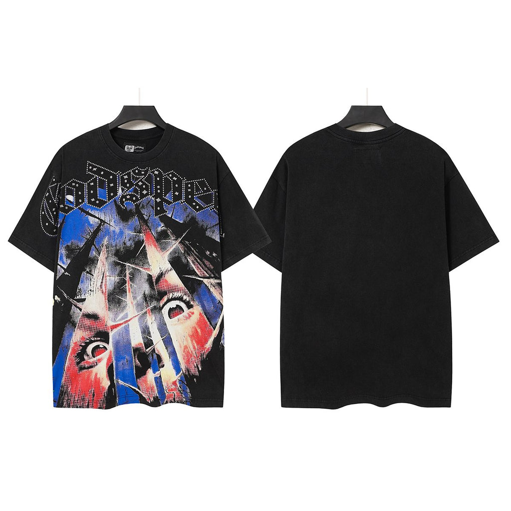 Godspeed Abstract Face Graphic T-Shirt — front
