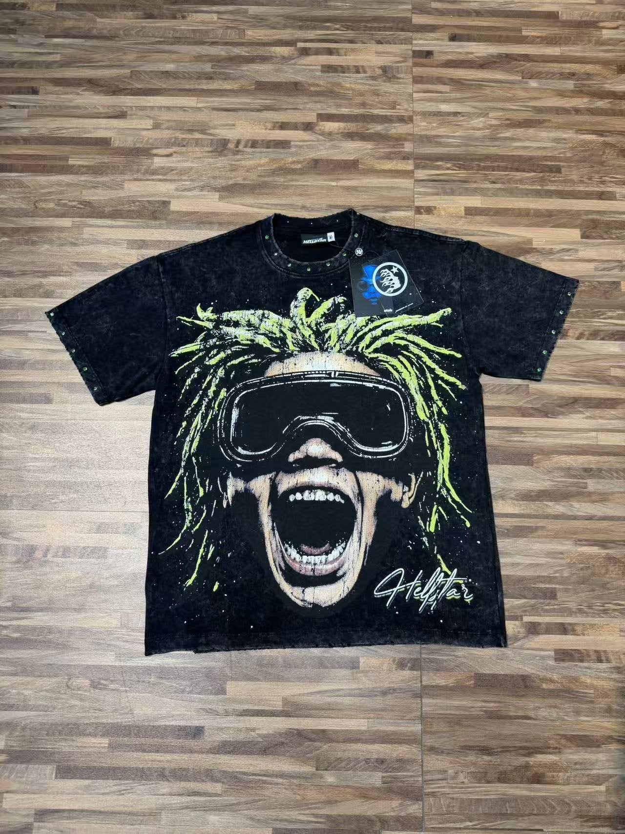 Hellstar Made in the South Washed Black Graphic T-Shirt — front