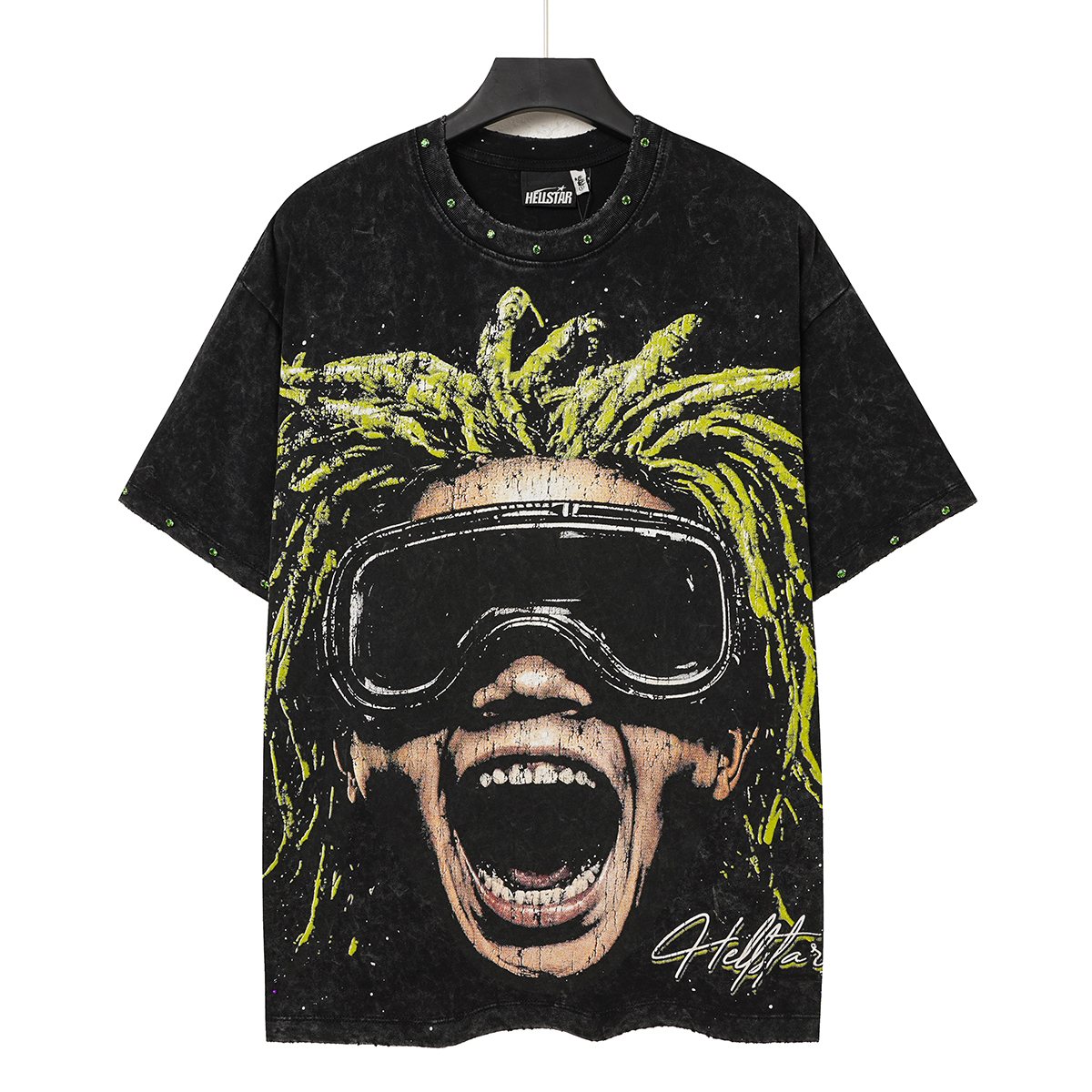 Hellstar Made in the South Washed Black Graphic T-Shirt — hero