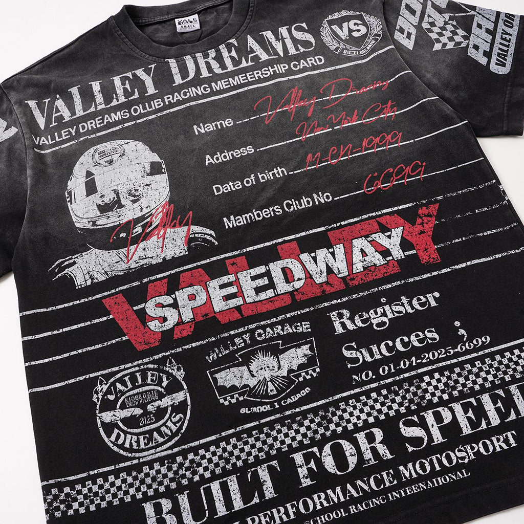 VALLEY Speedway Racing Graphic T-Shirt — detail