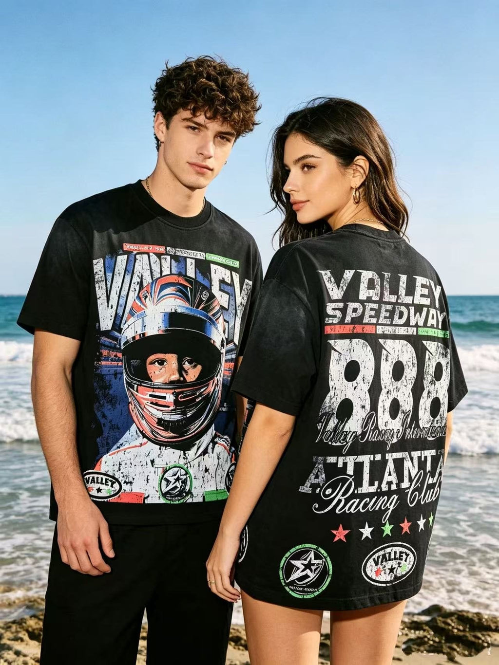 VALLEY Speedway 888 Racing Helmet Graphic T-Shirt — context