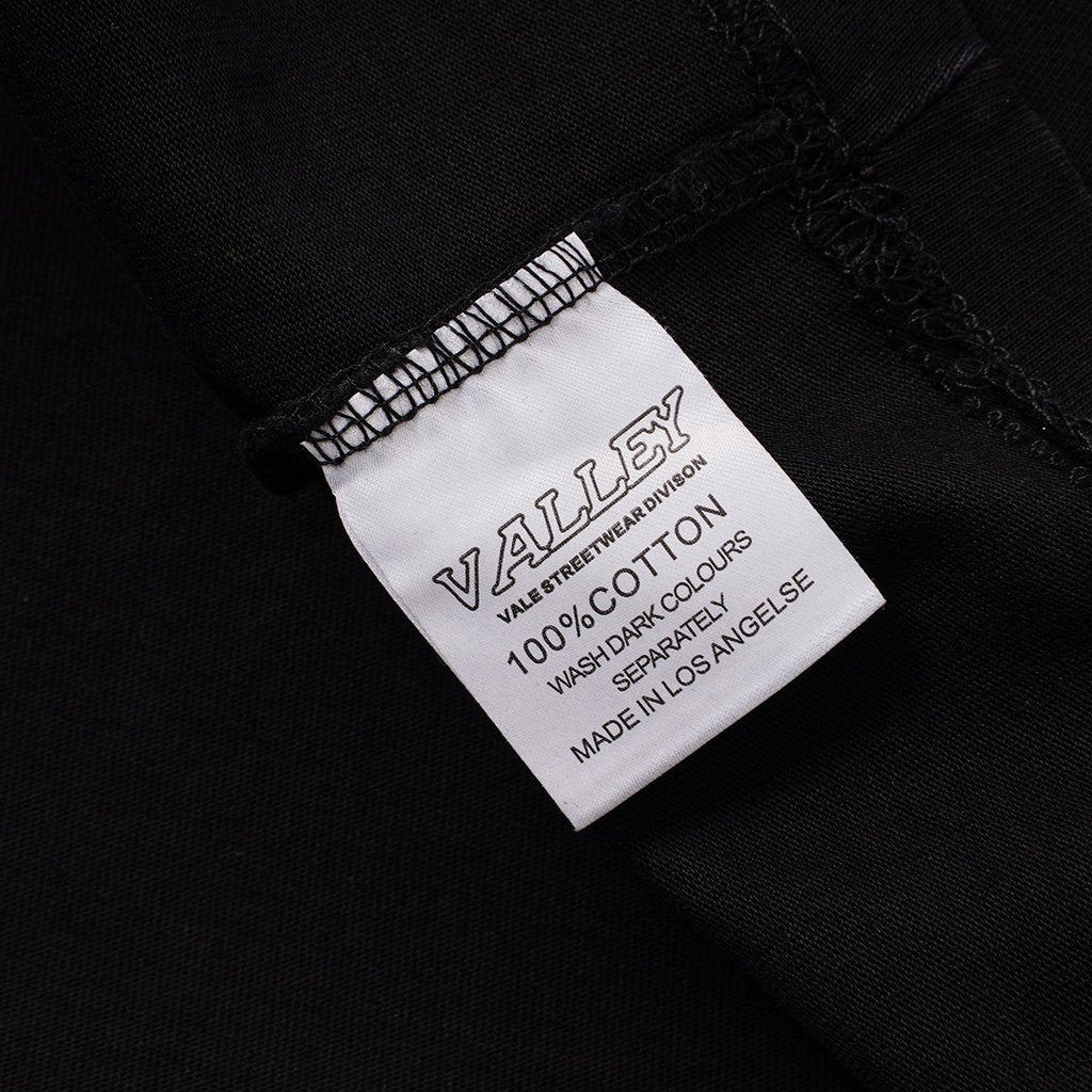 VALLEY Washed Black Graphic T-Shirt — neck_label