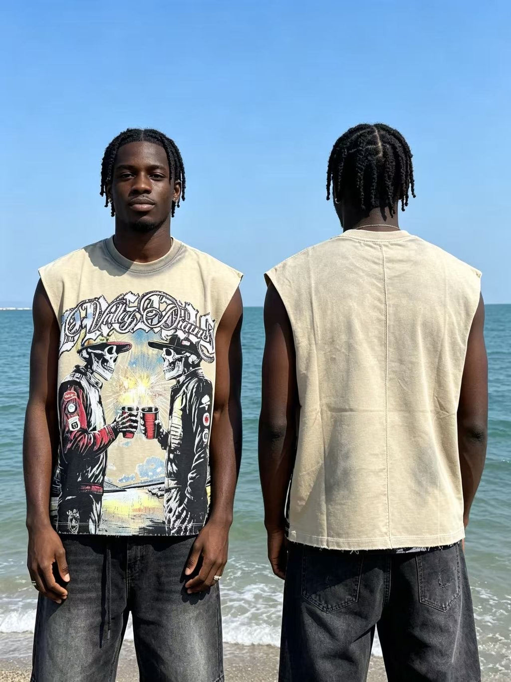VALLEY Dreams Graphic Sleeveless T-Shirt — model