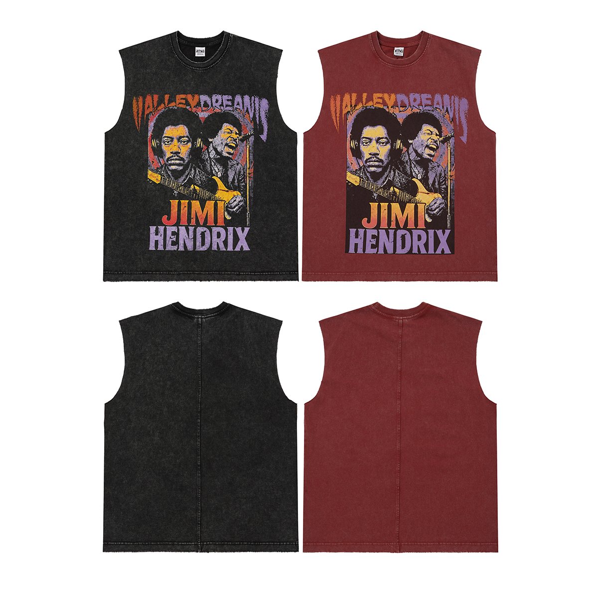VALLEY Jimi Hendrix Washed Sleeveless T-Shirt — comparison