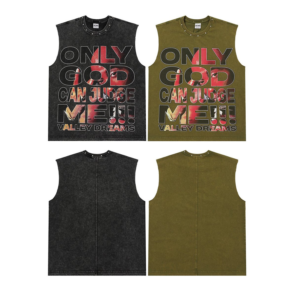 VALLEY Only God Can Judge Me Sleeveless T-Shirt — comparison