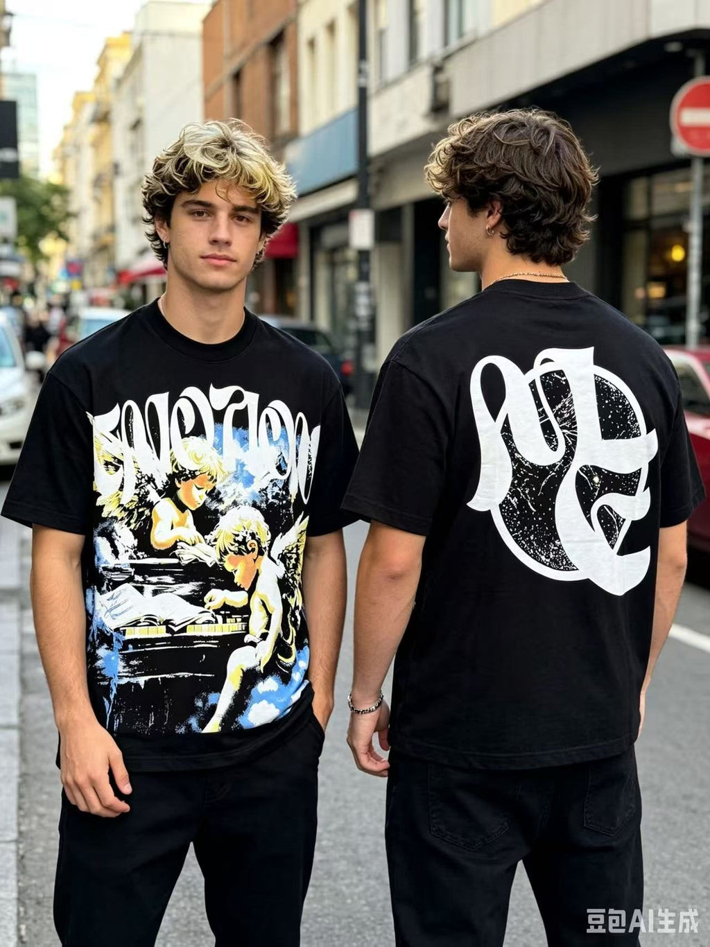 MIXED EMOTION Rhinestone Graphic Short-Sleeve T-Shirt — context