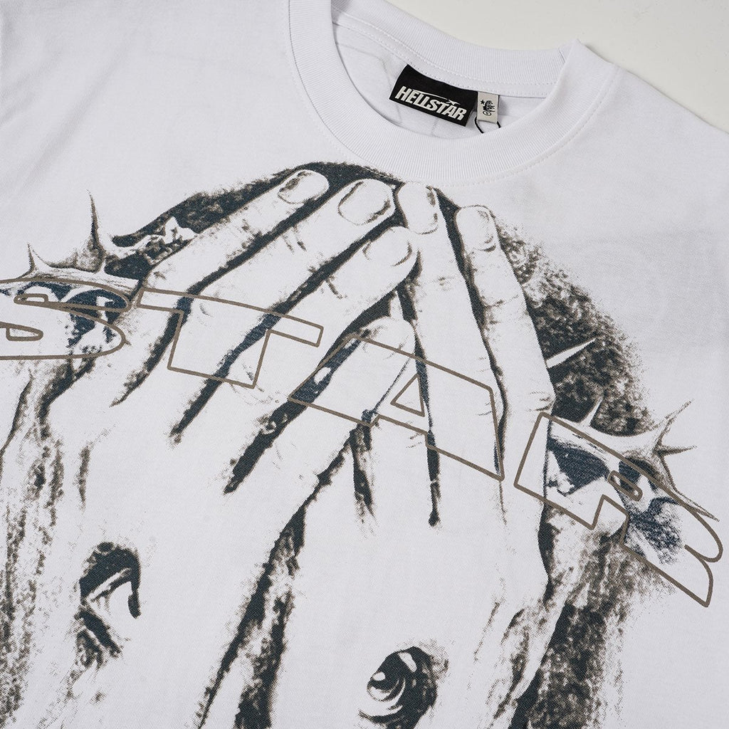 Hellstar Religious Slogan Graphic T-Shirt — detail
