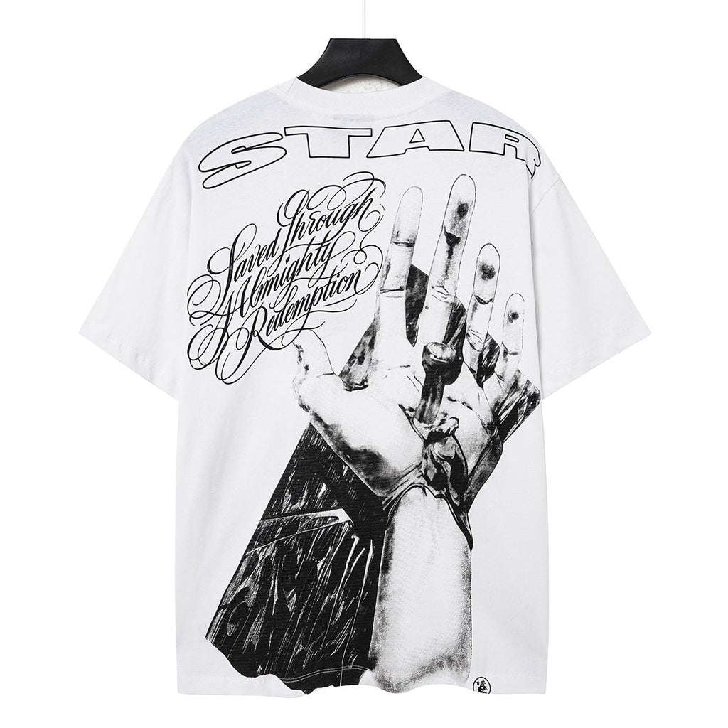 Hellstar Religious Slogan Graphic T-Shirt — back