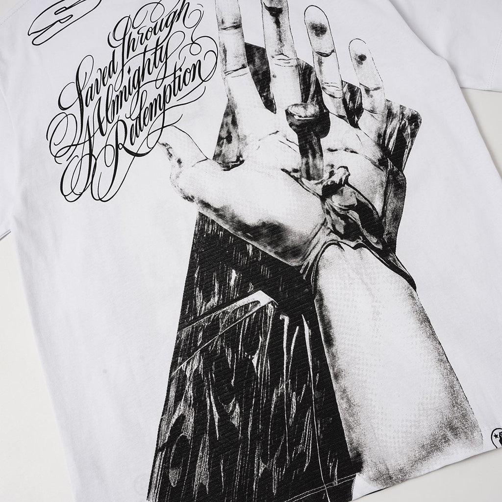 Hellstar Religious Slogan Graphic T-Shirt — detail