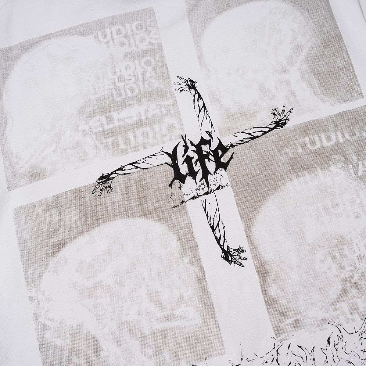 Hellstar White Head Graphic Short-Sleeve T-Shirt — detail