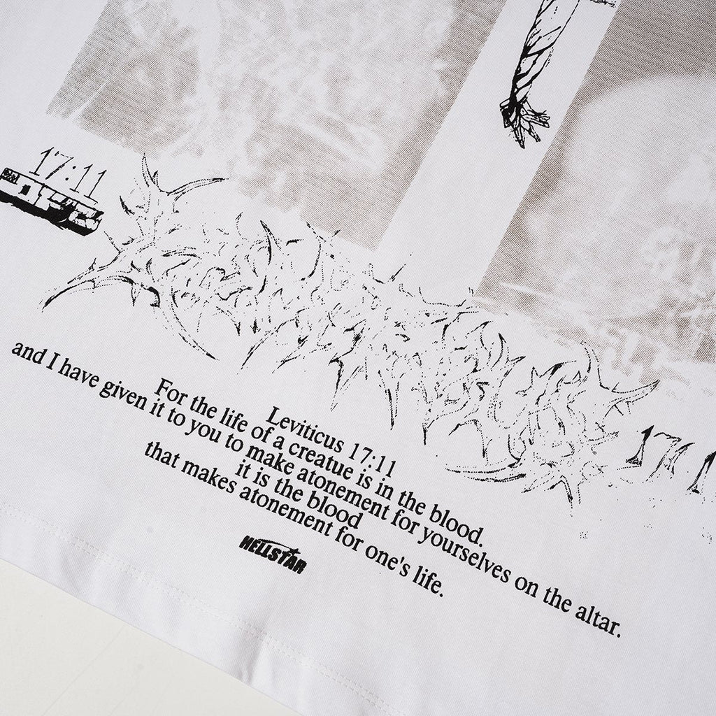 Hellstar White Head Graphic Short-Sleeve T-Shirt — detail