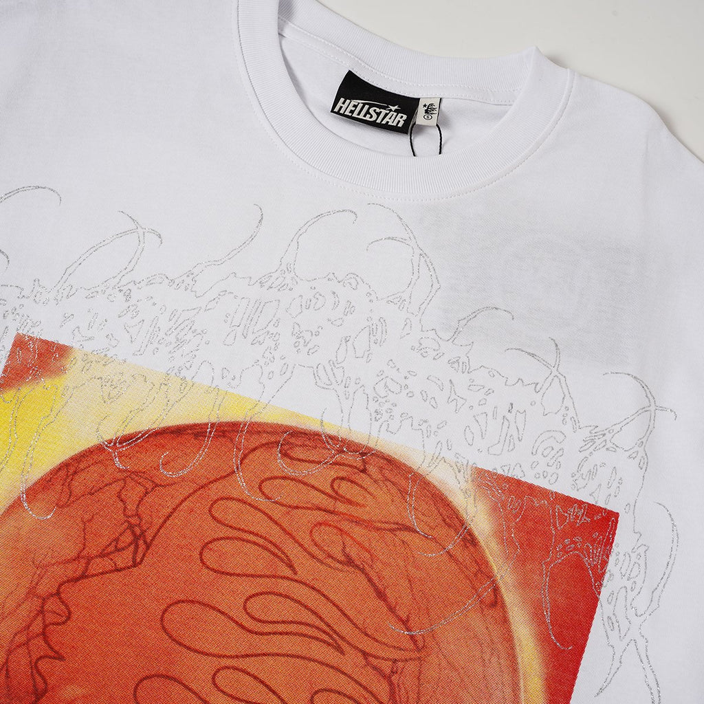 Hellstar White Head Graphic Short-Sleeve T-Shirt — detail