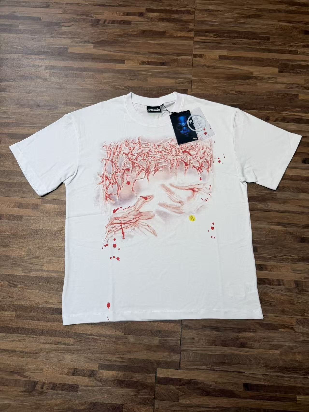 Hellstar Ivory White NFC Detail Short-Sleeve T-Shirt — context