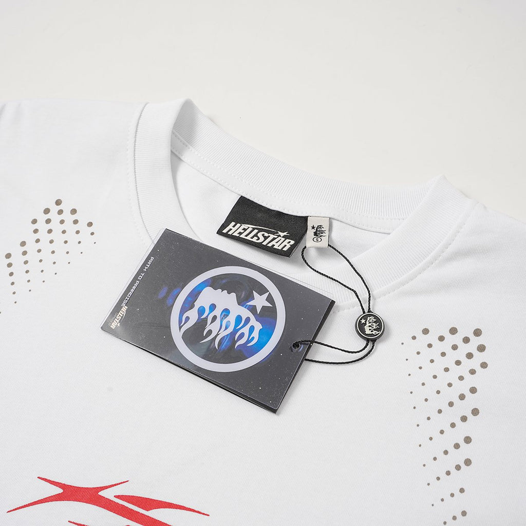 Hellstar Shoulder Graphic Dot Detail T-Shirt — hang_tag