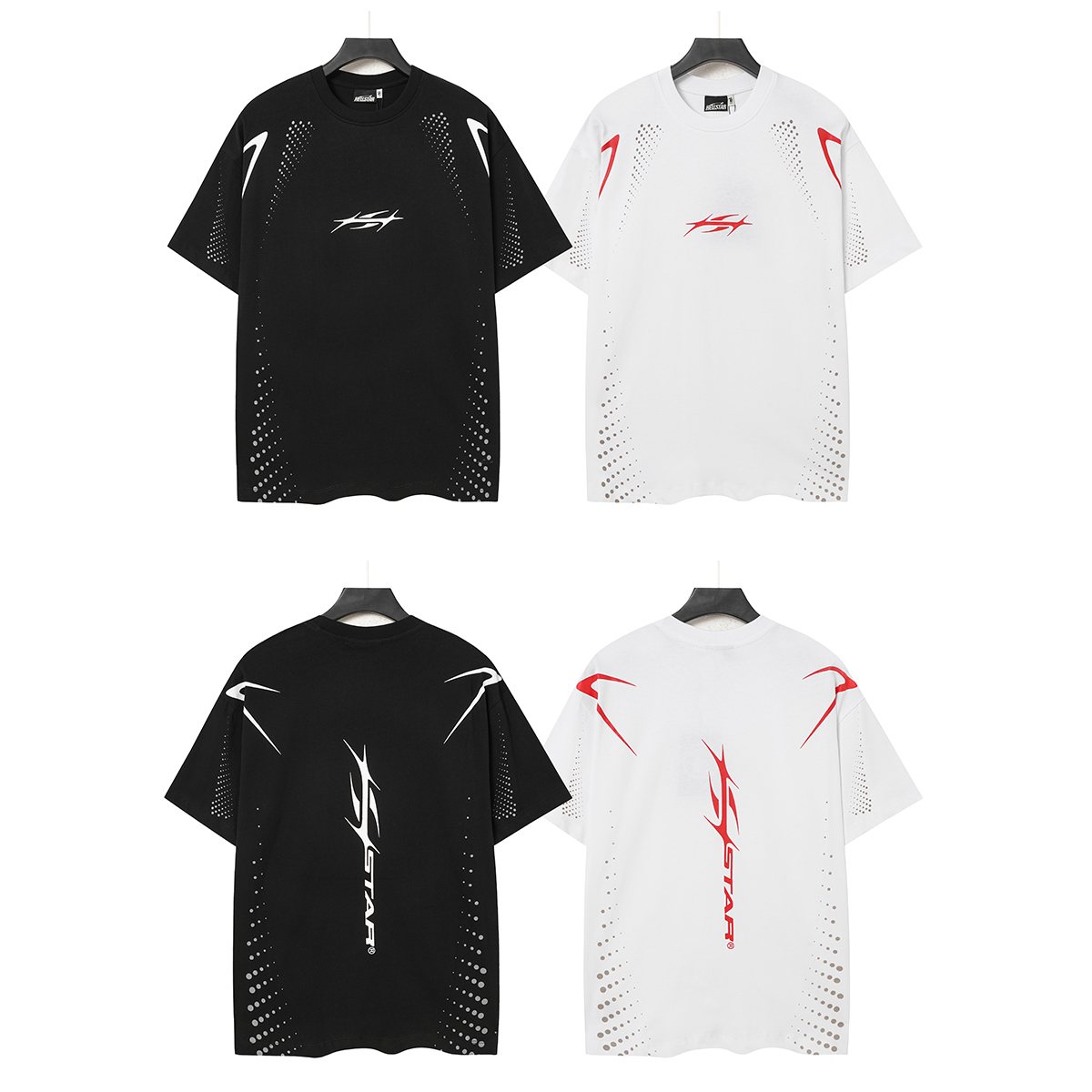 Hellstar Shoulder Graphic Dot Detail T-Shirt — comparison