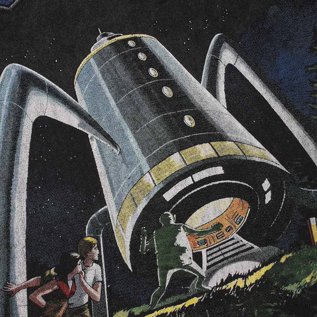 Godspeed Spaceship Graphic Washed Black T-Shirt — detail