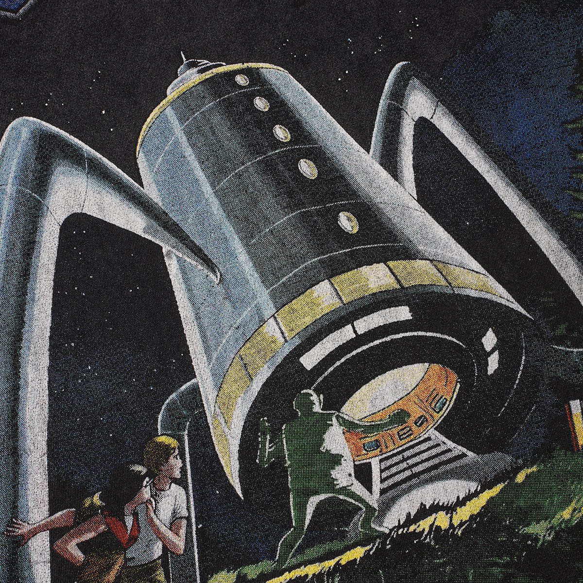 Godspeed Spaceship Graphic Washed Black T-Shirt — detail