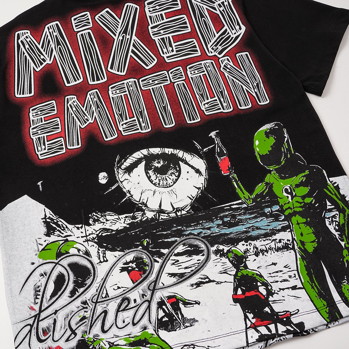 MIXED EMOTION Front and Back Graphic T-Shirt — detail