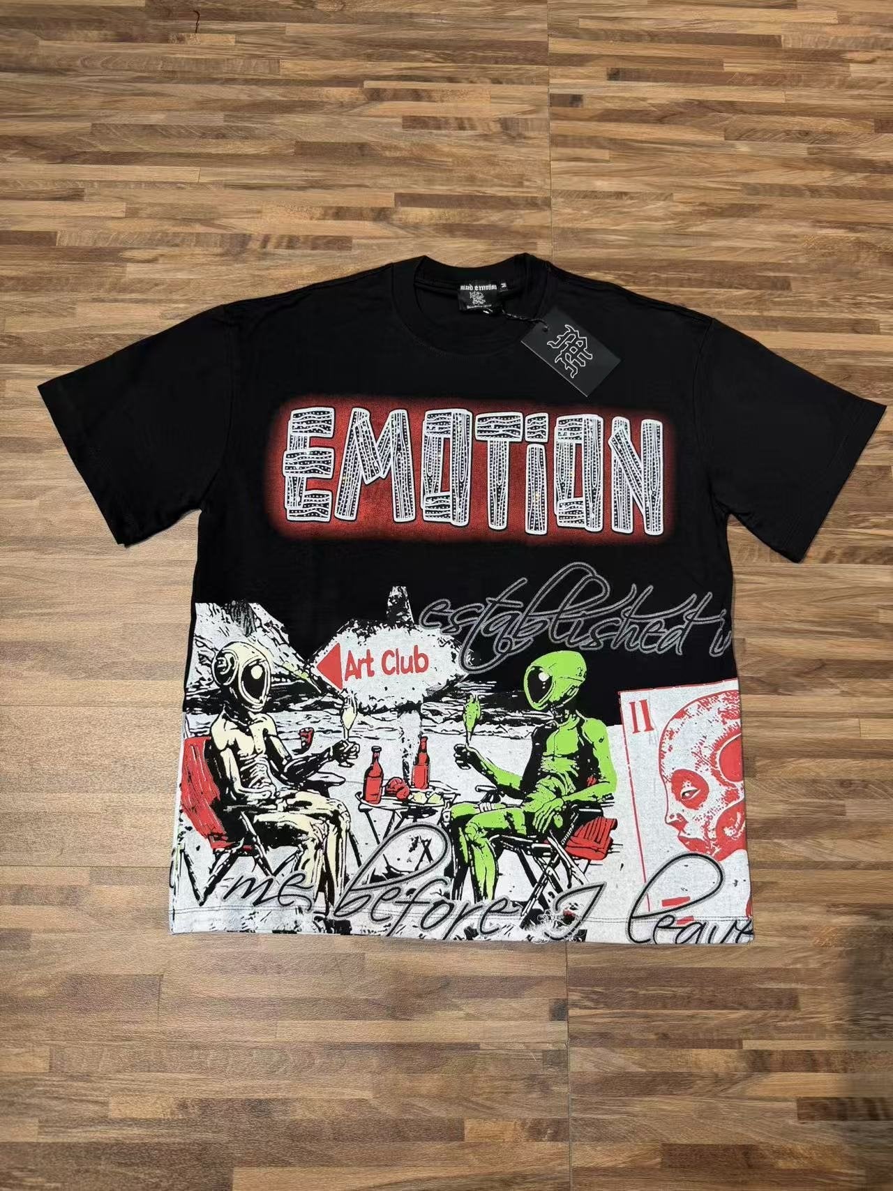 MIXED EMOTION Front and Back Graphic T-Shirt — front