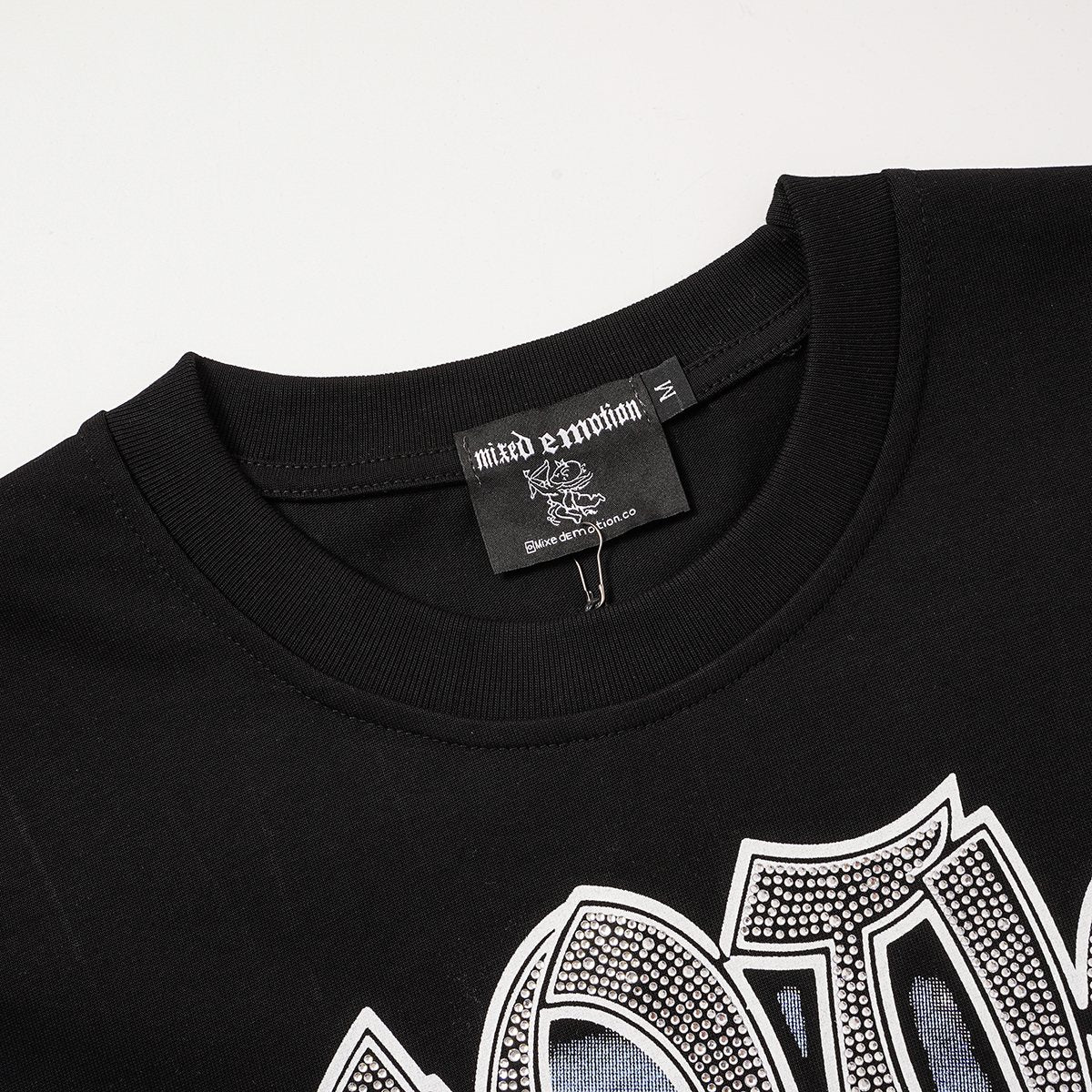MIXED EMOTION Angel Praying Hands Graphic T-Shirt — neck_label