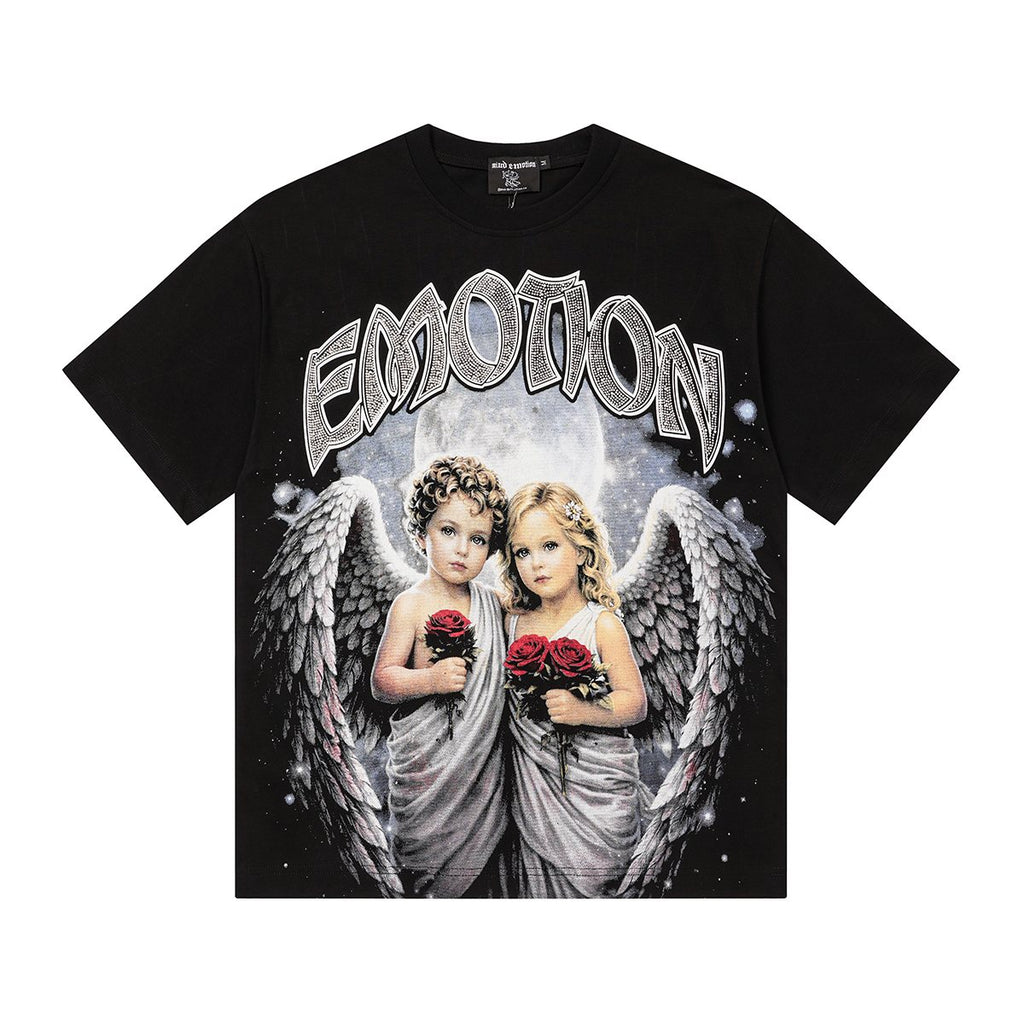 MIXED EMOTION Angel Praying Hands Graphic T-Shirt — front